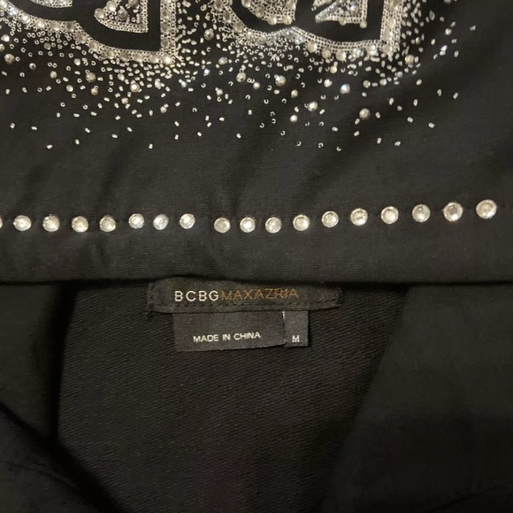 Vintage Y2K BCBG Rhinestone Logo Hooded Track Jacket Size- M - Picture 2 of 7